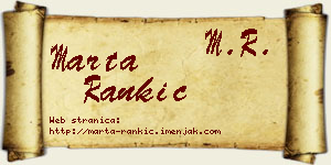 Marta Rankić vizit kartica